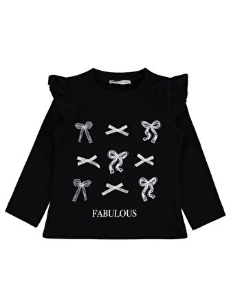 Civil Girls FABULOUS BASKILI 2-5 Yaş Sweatshirt - Siyah3-4 Yaş