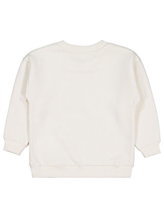 Civil Girls Leopar Baskılı 2-5 Yaş Sweatshirt - Ekru 5-6 Yaş