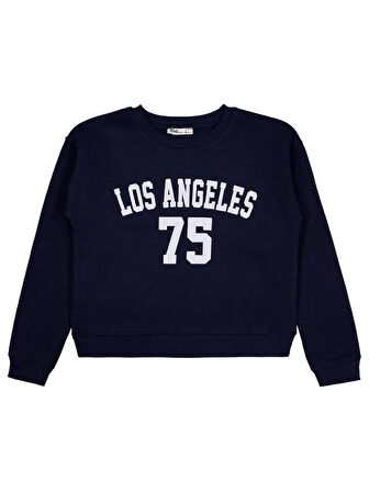 Civil Girls Los Angeles Baskılı 10-13 Yaş Sweatshirt - Lacivert 13-14 Yaş