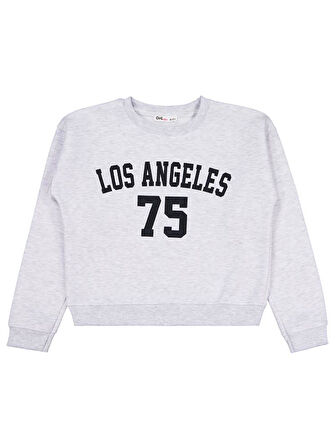 Civil Girls Los Angeles Baskılı 10-13 Yaş Sweatshirt - Gri 12-13 Yaş