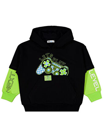 Civil Boys Lets Play Konsol Baskılı 6-9 Yaş Sweatshirt - Siyah 8-9 Yaş