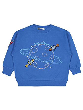 Civil Boys Lost İn Space Baskılı 2-5 Yaş Sweatshirt - Mavi 4-5 Yaş