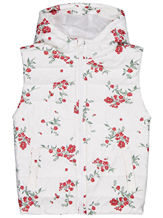 Civil Girls Çıtır Çiçek 6-9 Yaş Yelek - Ekru 6-7 Yaş