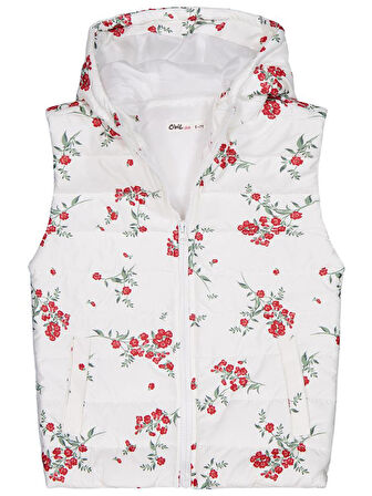 Civil Girls Çıtır Çiçek 6-9 Yaş Yelek - Ekru 9-10 Yaş