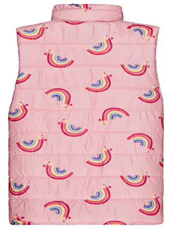 Civil Girls Rainbow Baskılı 6-9 Yaş Yelek - Pembe 7-8 Yaş