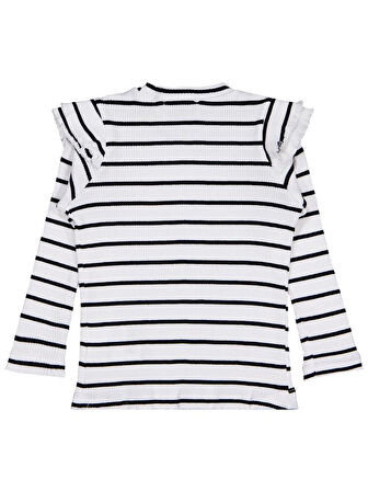 Civil Girls Kolu Fırfırlı 6-9 Yaş Sweatshirt - Ekru 6-7 Yaş