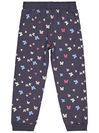 Civil Girls Kelebek Baskılı 6-9 Yaş Eşofman Altı - Gri 9-10 Yaş