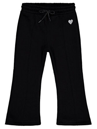 Civil Girls Kalp Nakışlı 2-5 Yaş Eşofman Altı - Siyah4-5 Yaş