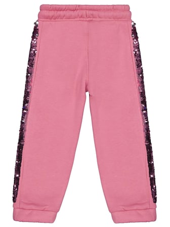 Civil Girls Şerit Pul Nakışlı 2-5 Yaş Eşofman Altı - Pembe