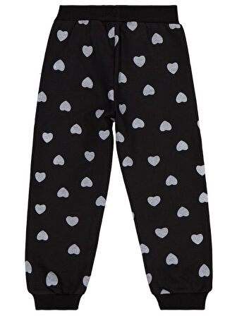 Civil Girls Kalp Baskılı 2-5 Yaş Eşofman Altı - Siyah2-3 Yaş