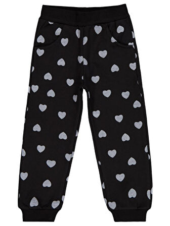 Civil Girls Kalp Baskılı 2-5 Yaş Eşofman Altı - Siyah2-3 Yaş