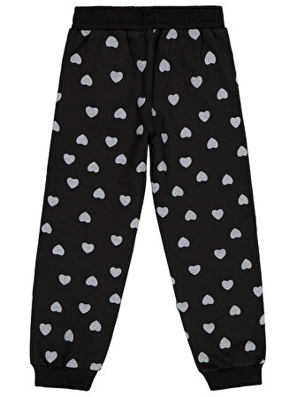 Civil Girls Kalp Baskılı 6-9 Yaş Eşofman Altı - Siyah8-9 Yaş