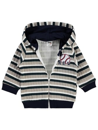 Civil Baby Crew Nakışlı 6-18 Ay Hırka - Bej