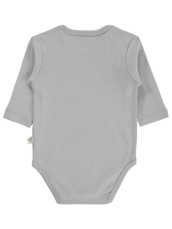 Civil Baby 3 lü Basıc Uzun Kol 0-36 Ay Çıtçıtlı Badi - Gri