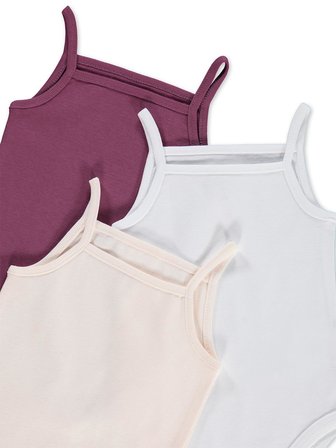 Civil Baby 3 lü Basıc İp Askılı 0-36 Ay Çıtçıtlı Badi - Pudra