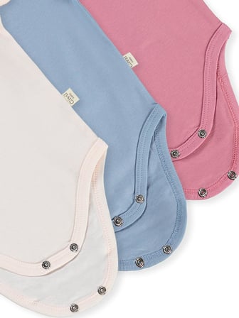 Civil Baby 3 lü Basıc Kısa Kol 0-36 Ay Çıtçıtlı Badi - Pudra