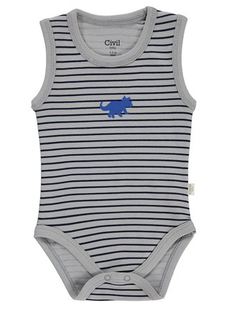 Civil Baby Dinazor Baskılı 3 Lü 0-36 Ay Çıtçıtlı Badi - Kırmızı