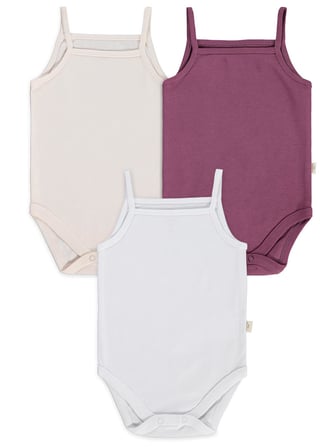 Civil Baby 3 lü Basıc İp Askılı 0-36 Ay Çıtçıtlı Badi - Pudra