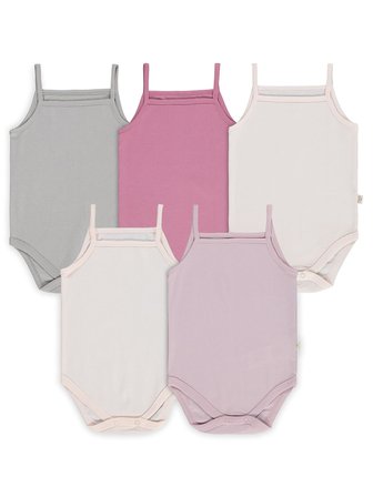 Civil Baby 5 li Basıc İp Askılı 0-36 Ay Çıtçıtlı Badi - Pembe