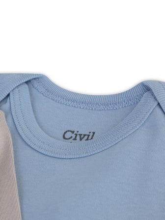 Civil Baby Basıc 3 Lü 0-36 Ay Çıtçıtlı Badi - Kahverengi 3-4 Yaş
