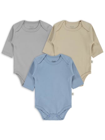 Civil Baby Basıc 3 Lü 0-36 Ay Çıtçıtlı Badi - Kahverengi 3-4 Yaş