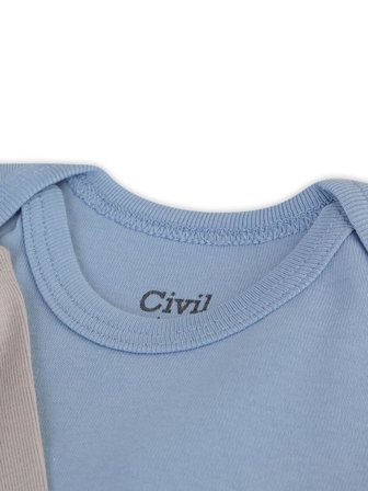 Civil Baby Basıc 3 Lü 0-36 Ay Çıtçıtlı Badi - Kahverengi 2-3 Yaş