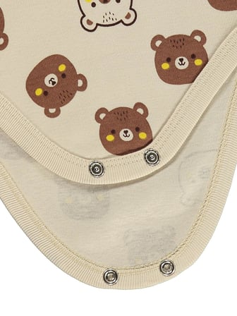 Civil Baby Ayıcık Empirmeli 3 Lü 0-36 Ay Çıtçıtlı Badi - Bej 1-3 Ay