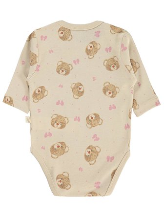 Civil Baby Ayıcık Empirmeli 3 Lü 0-36 Ay Çıtçıtlı Badi - Bej 9-12 Ay