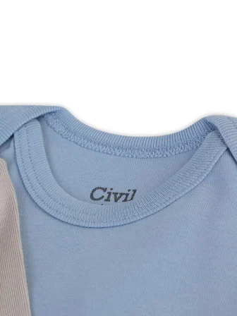 Civil Baby Basıc 3 Lü 0-36 Ay Çıtçıtlı Badi - Kahverengi 12-18 Ay