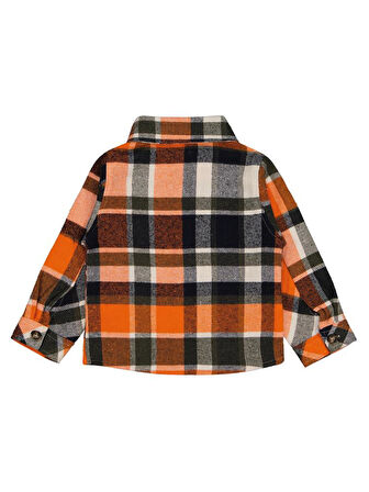 Civil Boys Tek Cepli Ekoseli 2-5 Yaş Gömlek - Turuncu5-6 Yaş