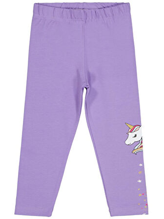 Civil Girls Unicorn Baskılı 2-5 Yaş Tayt - Lila 4-5 Yaş