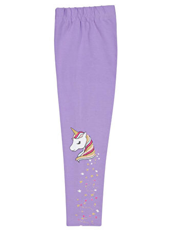 Civil Girls Unicorn Baskılı 2-5 Yaş Tayt - Lila 4-5 Yaş