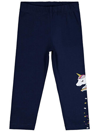 Civil Girls Unicorn Baskılı 2-5 Yaş Tayt - Lacivert 2-3 Yaş