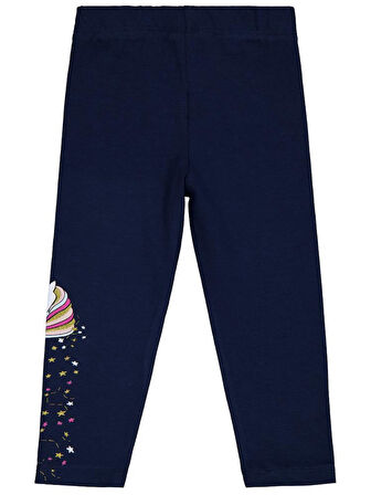 Civil Girls Unicorn Baskılı 2-5 Yaş Tayt - Lacivert 2-3 Yaş