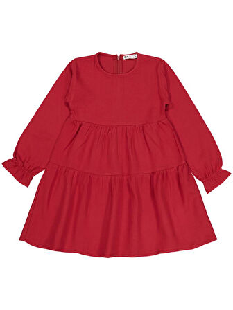 Civil Girls Kat Kat 6-9 Yaş Elbise - Kırmızı 7-8 Yaş