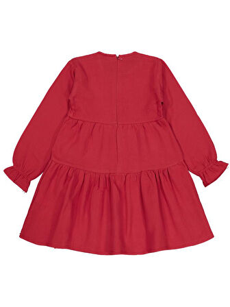 Civil Girls Kat Kat 6-9 Yaş Elbise - Kırmızı 7-8 Yaş