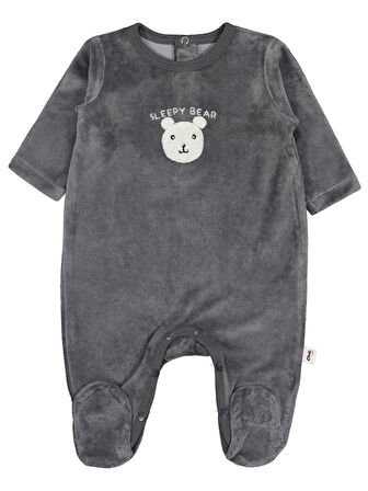 Civil Baby Sleepy Bear Ayıcık Nakışlı 1-9 Ay Tulum - Gri 6-9 Ay