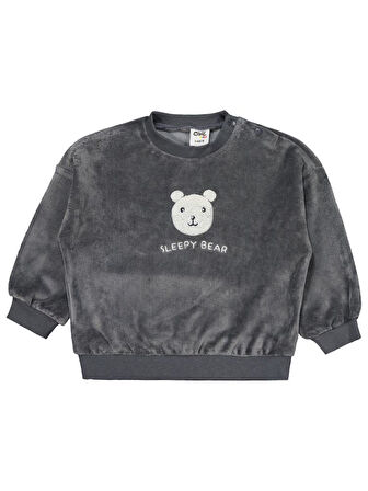 Civil Baby Ayıcık Süzene Nakışlı 6-18 Ay Takım - Gri 18-24 Ay