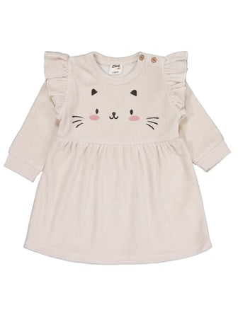 Civil Baby Kedi Nakışlı 6-18 Ay Elbise - Bej 12-18 Ay
