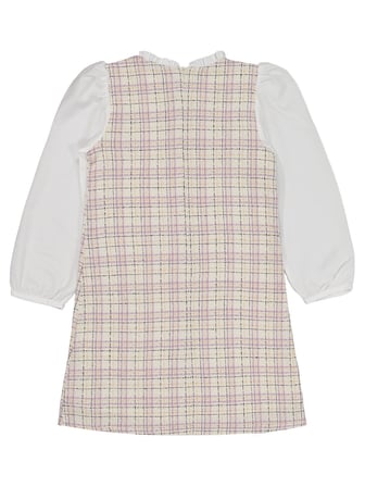 Civil Girls Düğmeli 6-9 Yaş Elbise - Lila 8-9 Yaş