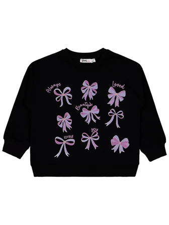 Civil Girls Fiyonk Baskılı 2'li Set 2-5 Yaş Sweatshirt - Standart
