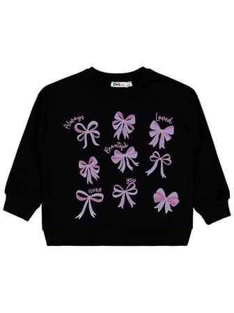 Civil Girls Fiyonk Baskılı 2'li Set 2-5 Yaş Sweatshirt - Standart