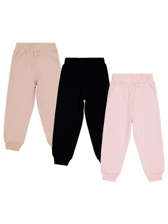 Civil Girls Kelebek Baskılı 3'lü Set 2-5 Yaş Eşofman Altı - Standart