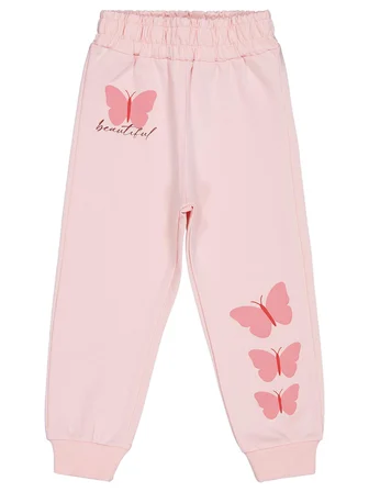 Civil Girls Kelebek Baskılı 3'lü Set 2-5 Yaş Eşofman Altı - Standart