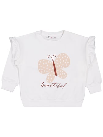 Civil Girls Kelebek Baskılı 3'lü Set 2-5 Yaş Sweatshirt - Standart