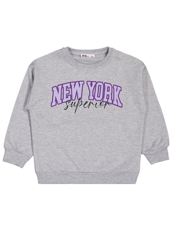Civil Girls New York Baskılı 2'li Set 6-9 Yaş Sweatshirt - Standart