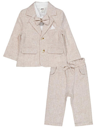 Civil Baby Takım Elbise Görünümlü 6-18 Ay Takım - Bej 12-18 Ay