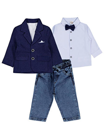 Civil Baby Blazer Ceketli 6-18 Ay Takım - Lacivert 6-9 Ay