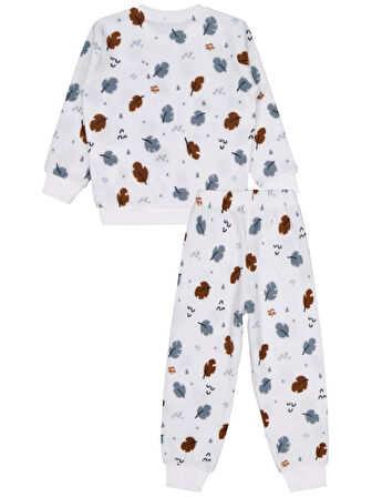 Civil Girls Yaprak Desen 2-5 Yaş Pijama Takımı - Ekru 4-5 Yaş