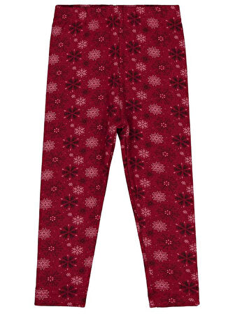 Civil Girls Kar Tanesİ Desen 2-5 Yaş Tayt - Bordo 2-3 Yaş